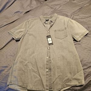 New Look Grey button down short sleeve